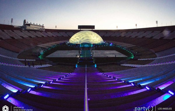Celestial projection dome rental — concert show dome large scale event exterior