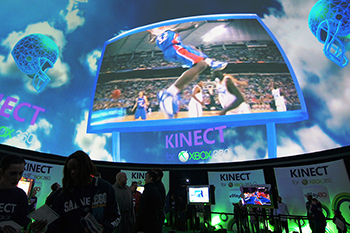 360 projection dome Microsoft product launch experiential marketing — Absolute Hollywood Super Bowl Indianapolis immersive activation