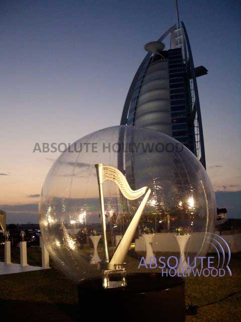 Large snow globe Dubai Harp Globe international deployment UAE
