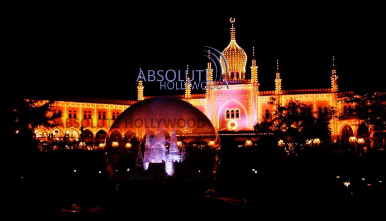 Large snow globe Tivoli Gardens Copenhagen Denmark international event