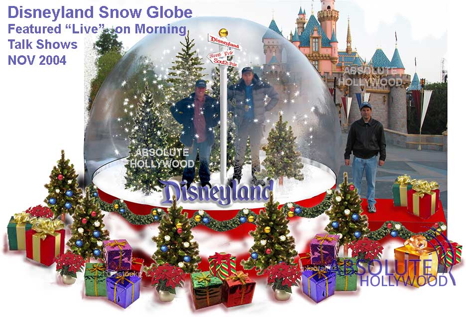 Life sized inflatable snow globe at Disneyland theme park activation