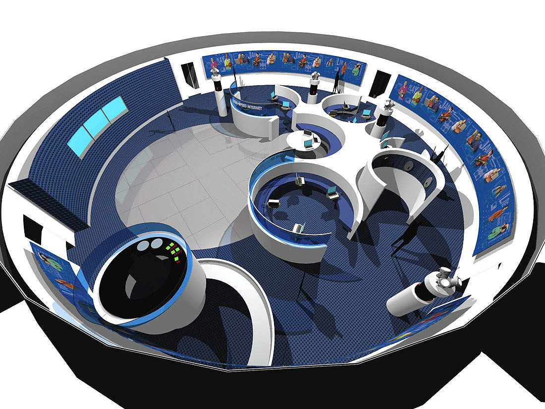 StratoSphere projection dome interior layout — Qwest Communications brand activation, Arizona State Fair